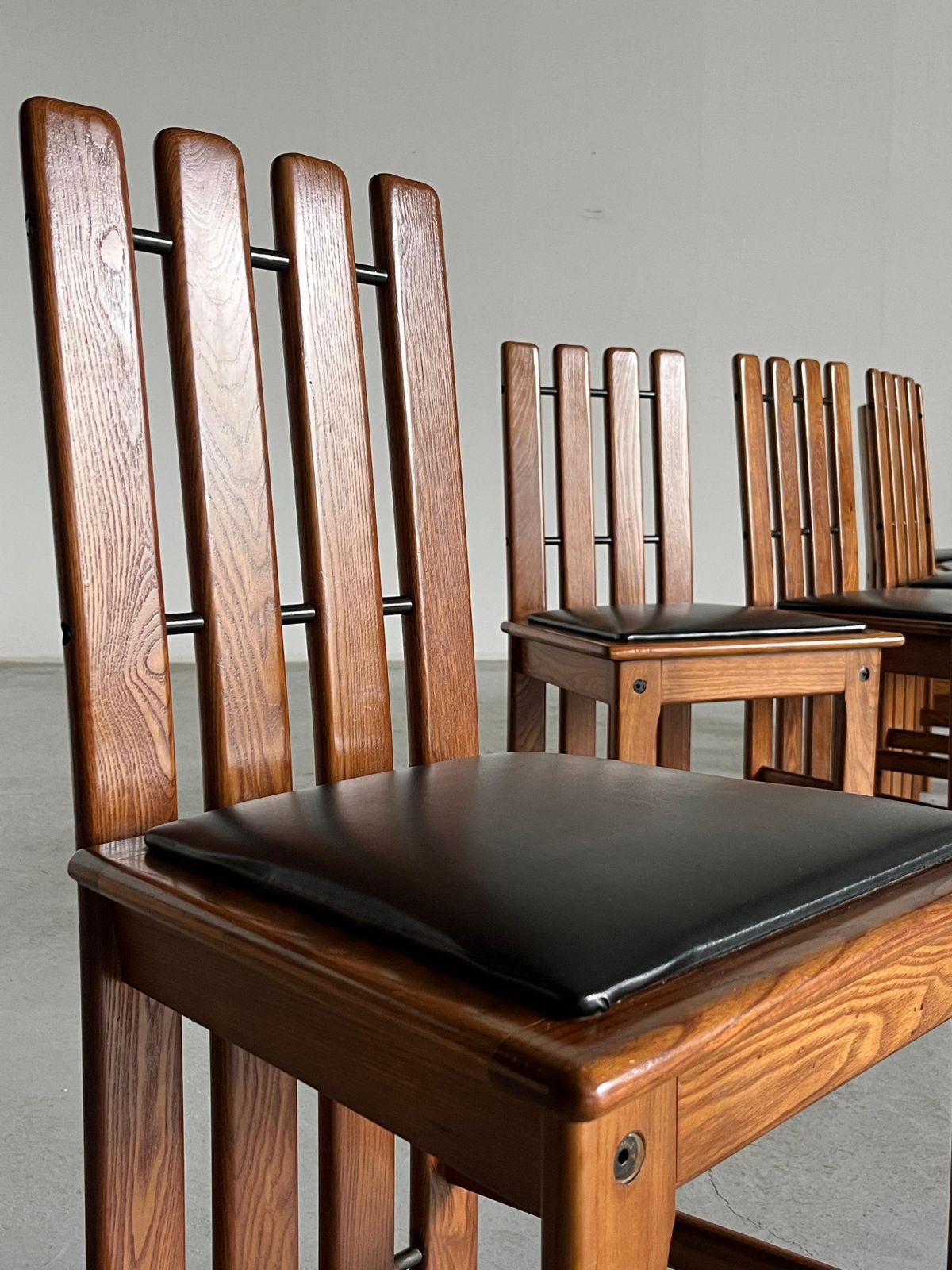 photo furniture 1 Of 6 Vintage Mid Century Dining Chairs In Style Of Mario Marenco, 70s Italy