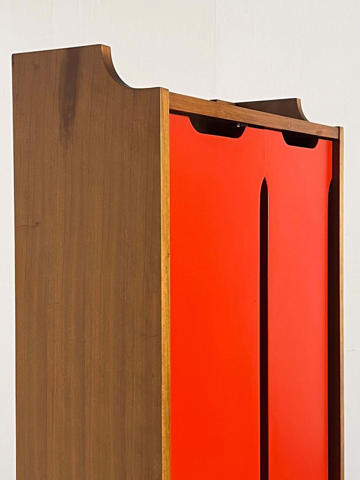 photo furniture Italian Vintage Constructivist Wooden Cabinet, Mid Century Modern 1960s Italy