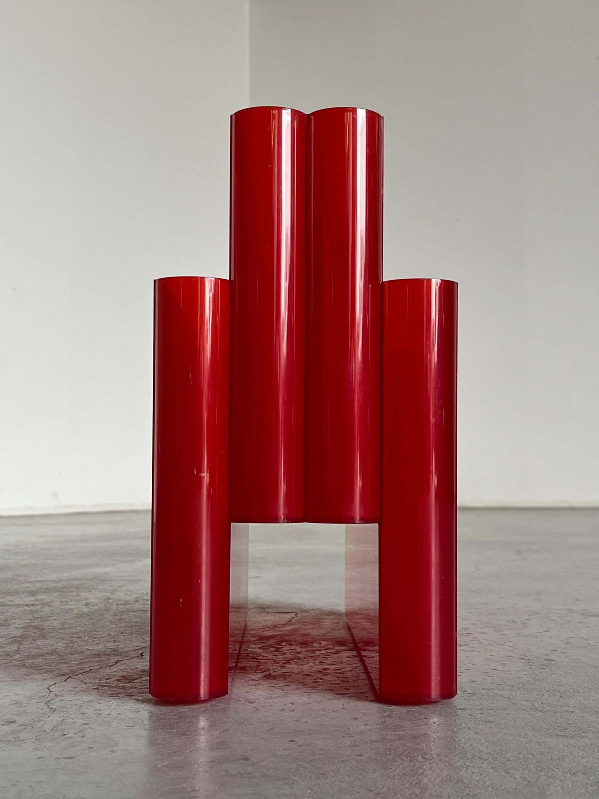 Red Kartell Mod. 4676 Vintage Space Age Magazine Rack By Giotto Stoppino, 1970s photo 322.0