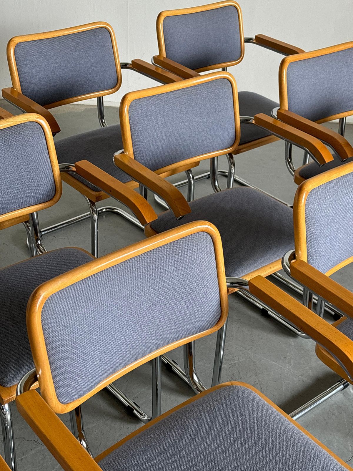 1 Of 12 Vintage Mid Century Modern Upholstered Cesca Armchairs By Bene Austria photo vinterior