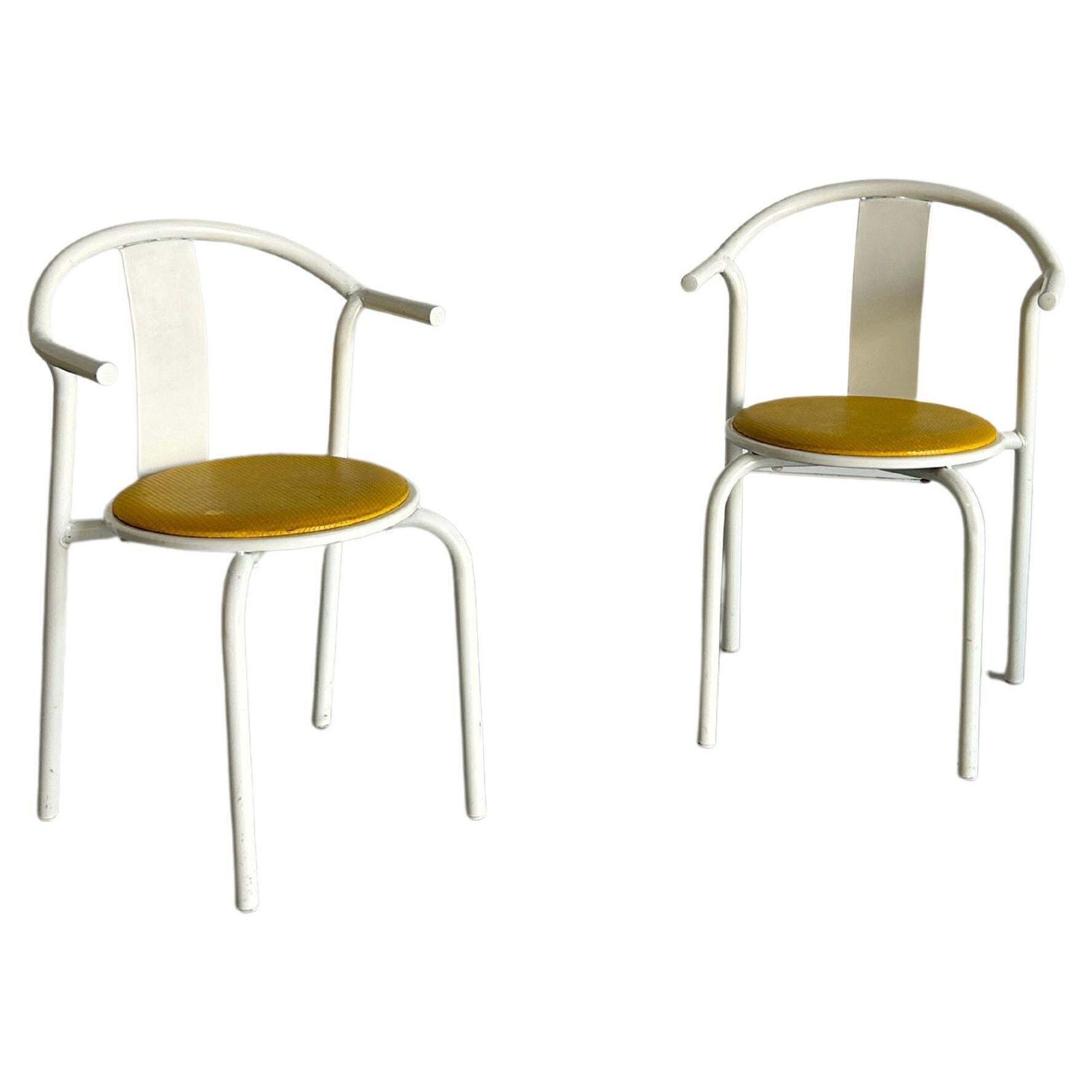 Pair Of Vintage Ikea Postmodern Memphis Maxmo Metal Dining Chairs, 1980s Ikea