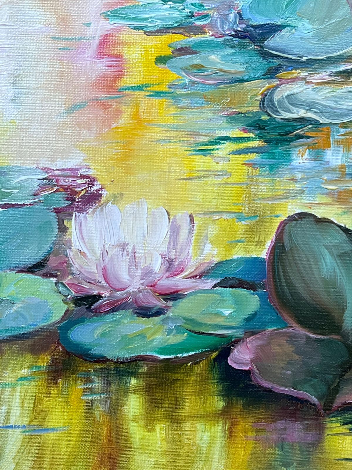 Odile Dechanetthe Waterlily Pond Signed Original French Oil Painting, 20th Century20th Century photo furniture