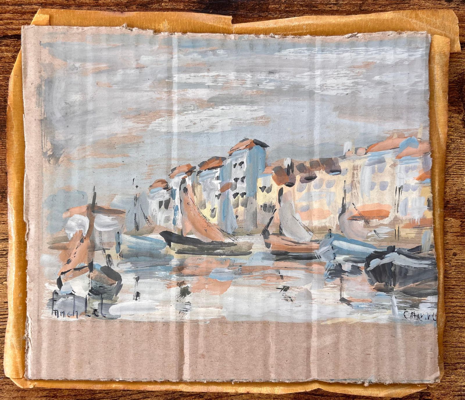 Fanch Lelfrench Harbour Scene With Sailing Boats And Seafront Houses In Le Croisic photo furniture