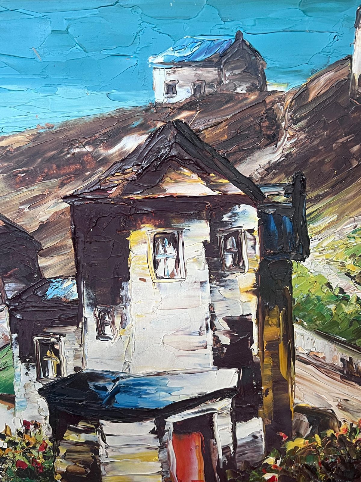 Léon Schwartz   Abrys20th Century French Expressionist Artist Winding Streets In Old Village photo vinterior