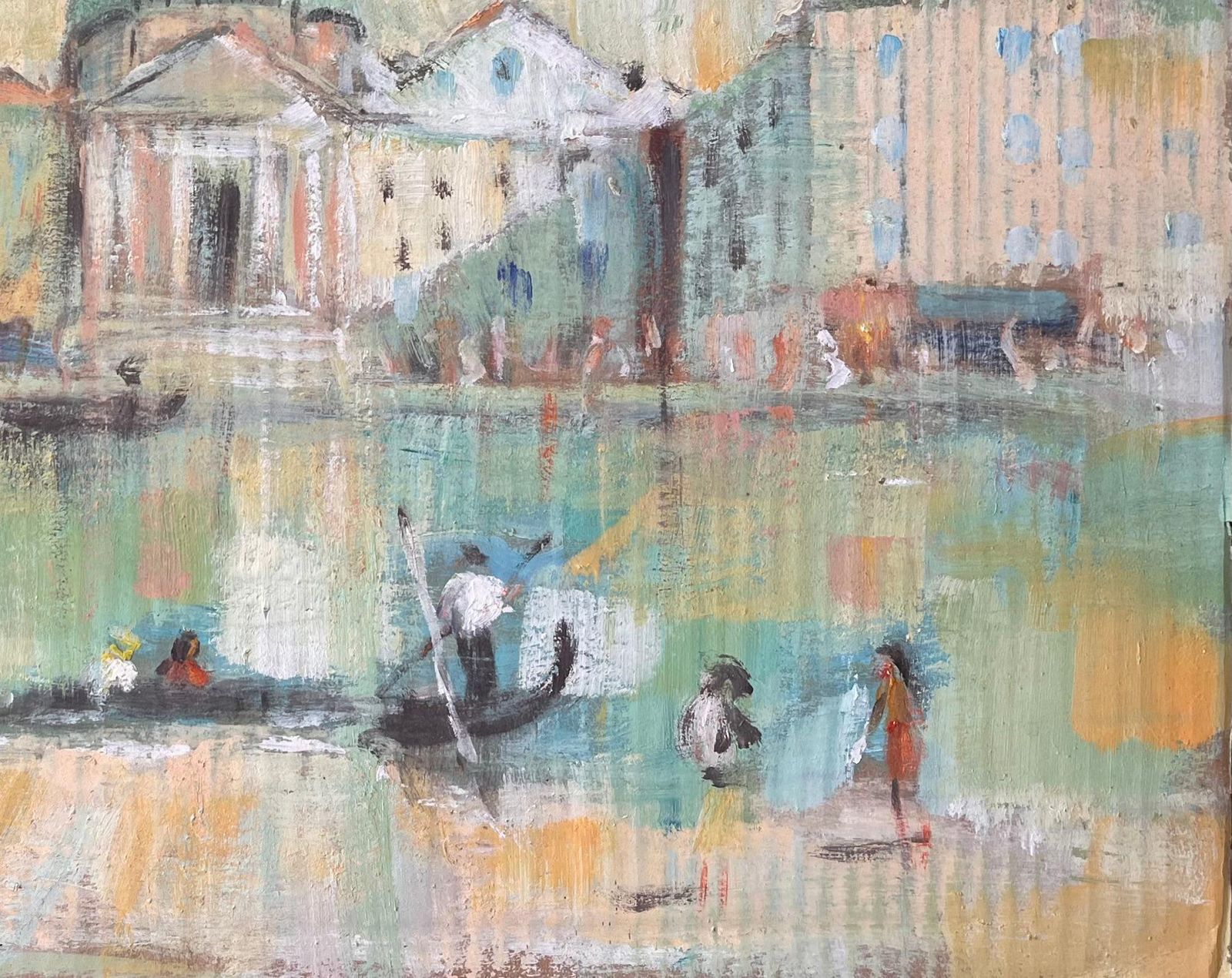 Fanch Lelimpressionist Venetian Canal Scene With Gondolas And Basilica By Fanch Lel photo for sale