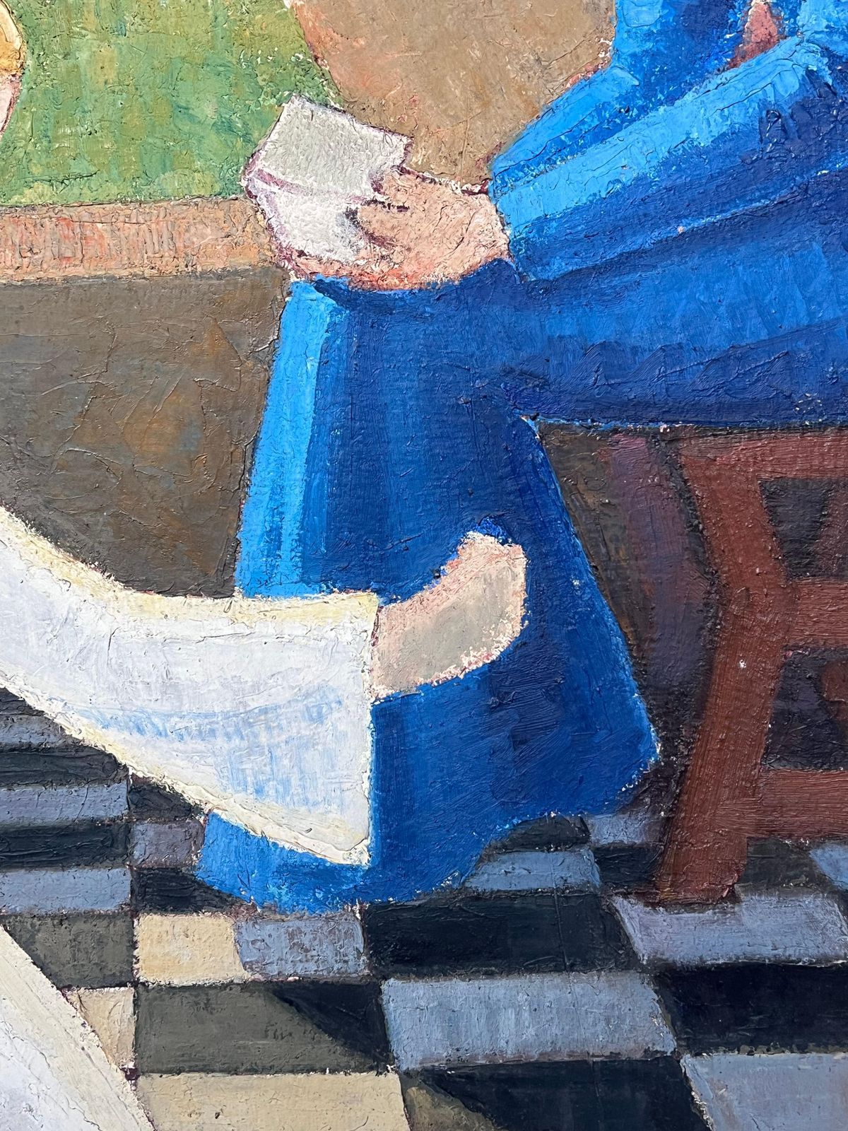 Large 1920's French Nabis School Oil Painting The Annunciation Mary & Angel1920's photo 2228.0
