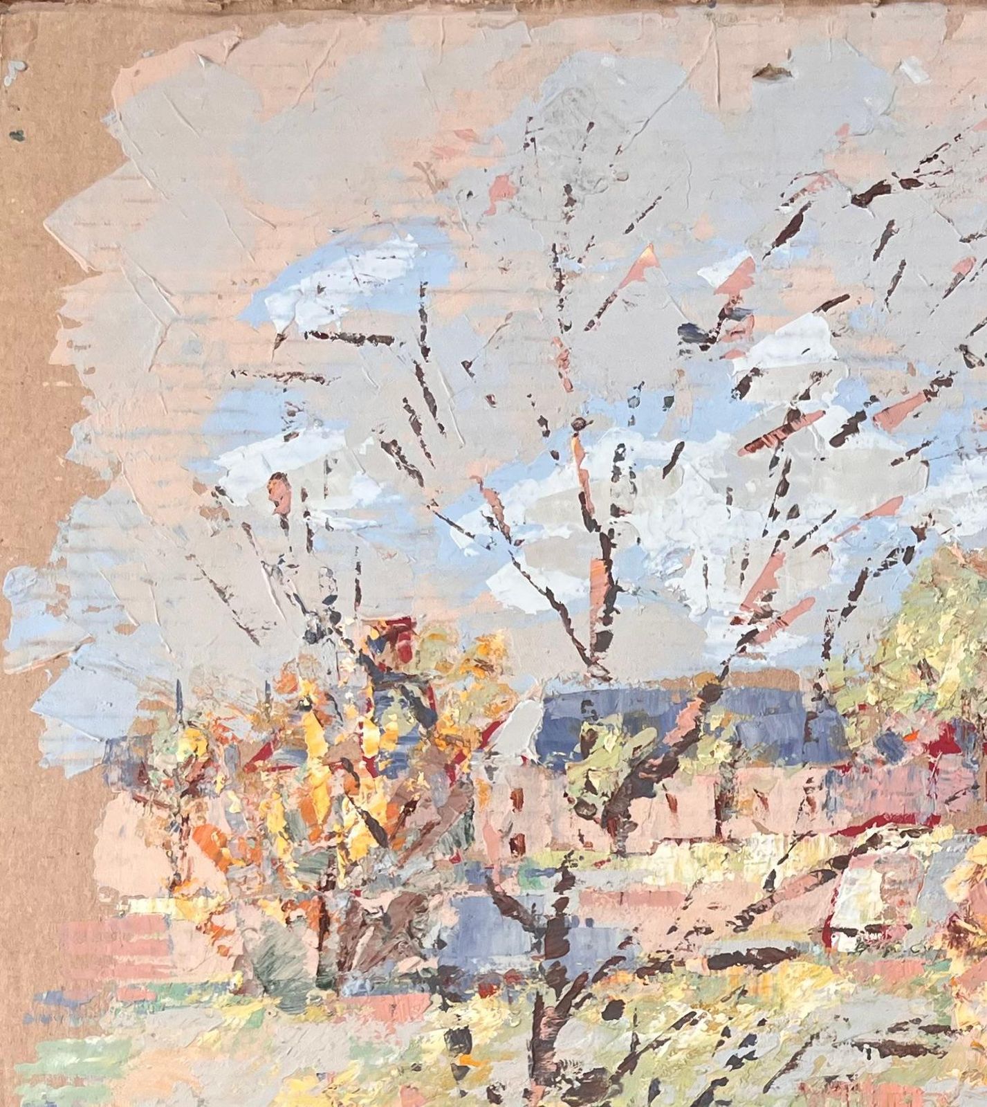 Fanch Lelimpressionist Village Hilltop Church Scene With Autumn Trees By Fanch Lel photo Art