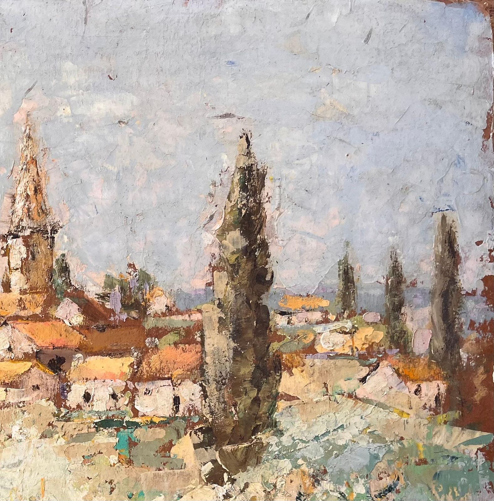 Fanch Lelimpressionist View Of Moissac France With Church Tower And Blossoming Trees photo Art