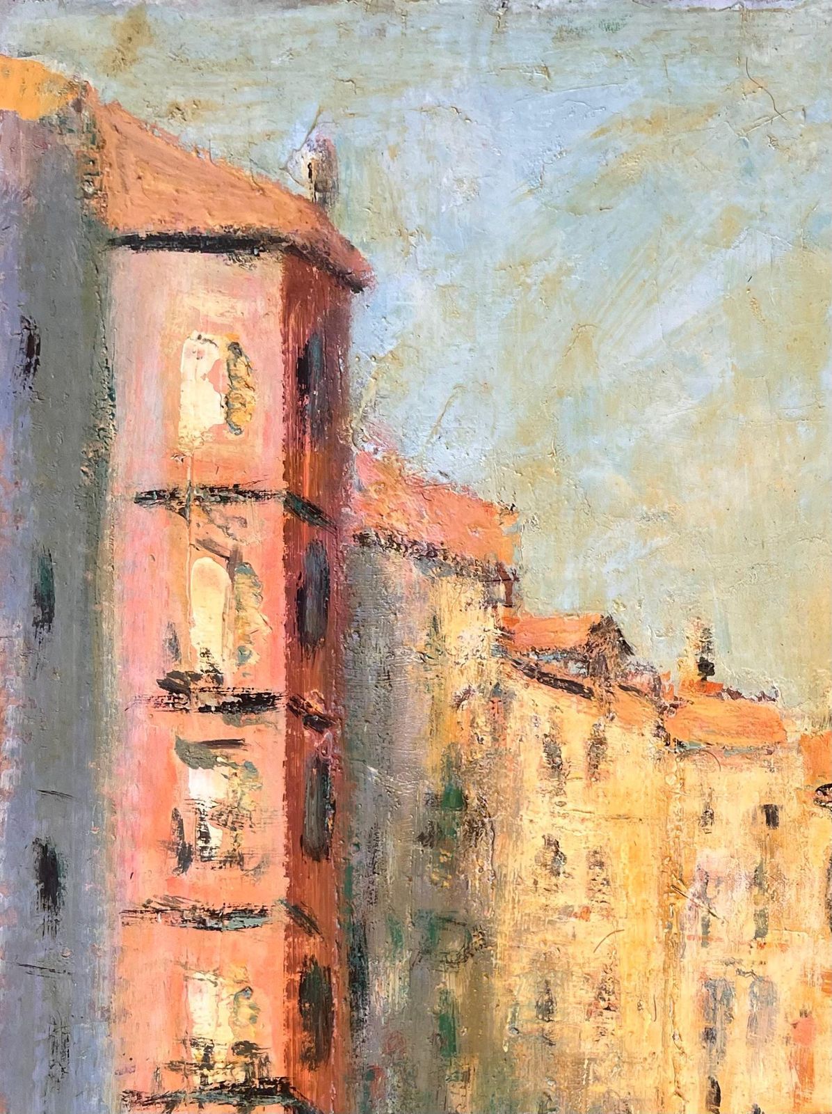 Fanch Lelimpressionist Painting Of Venetian Canal With Bridge And Sunlit Buildings photo 520.0