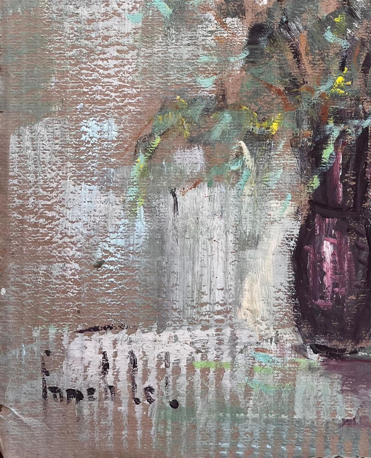 Fanch Lelimpressionist Still Life Of White Gladiolus Flowers In Plum Vase photo 581.0