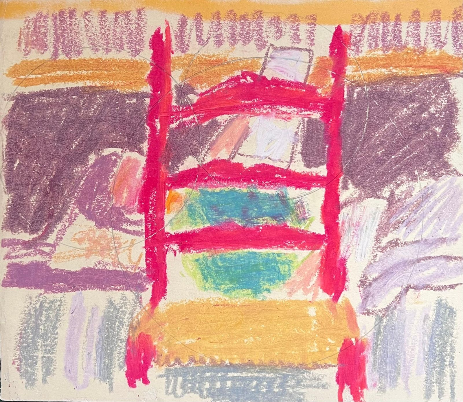 Akos Biro20th Century French Expressionist Red Chair Interior Still Life