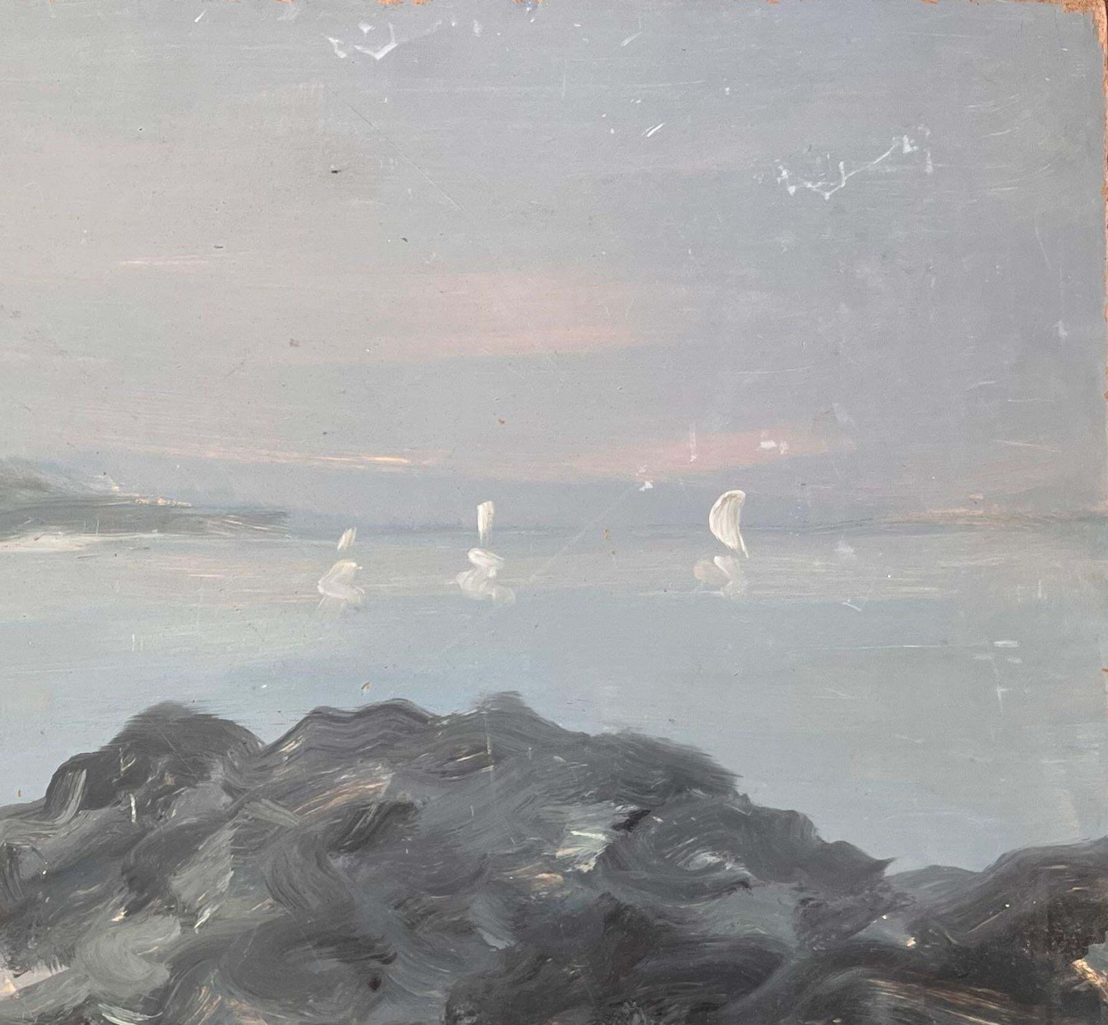 Fanch Lelimpressionist Seascape Painting Of The Chausey Islands With Boats And Rocks1999 photo Art