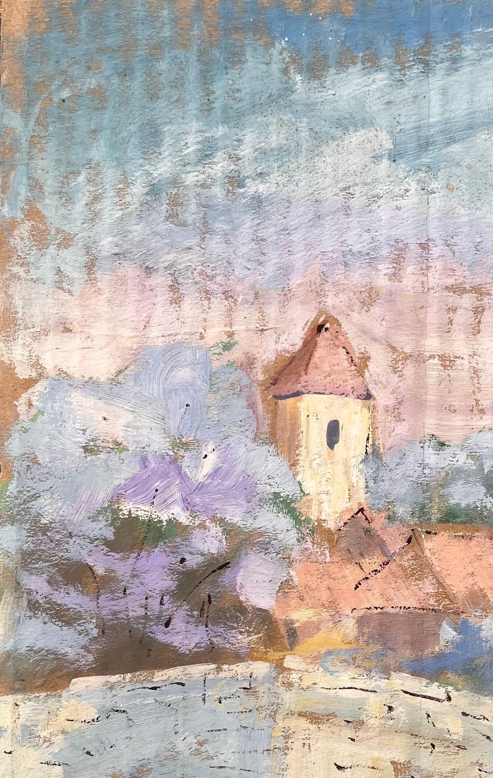 Fanch Lelimpressionist French Harvest Landscape With Stone Bridge And Castle Near Amiens1996 photo Art