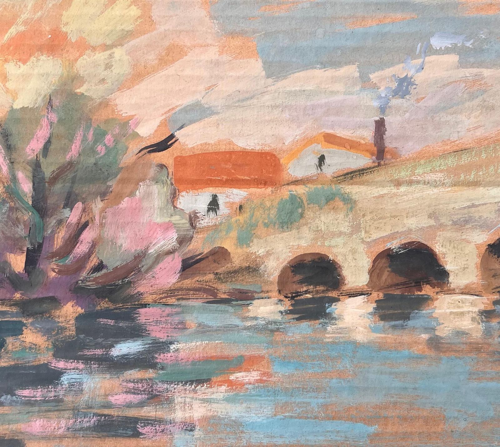 Fanch Lelfrench Impressionist Landscape Of Brunoy And The Old Bridge Of Boussy photo buy