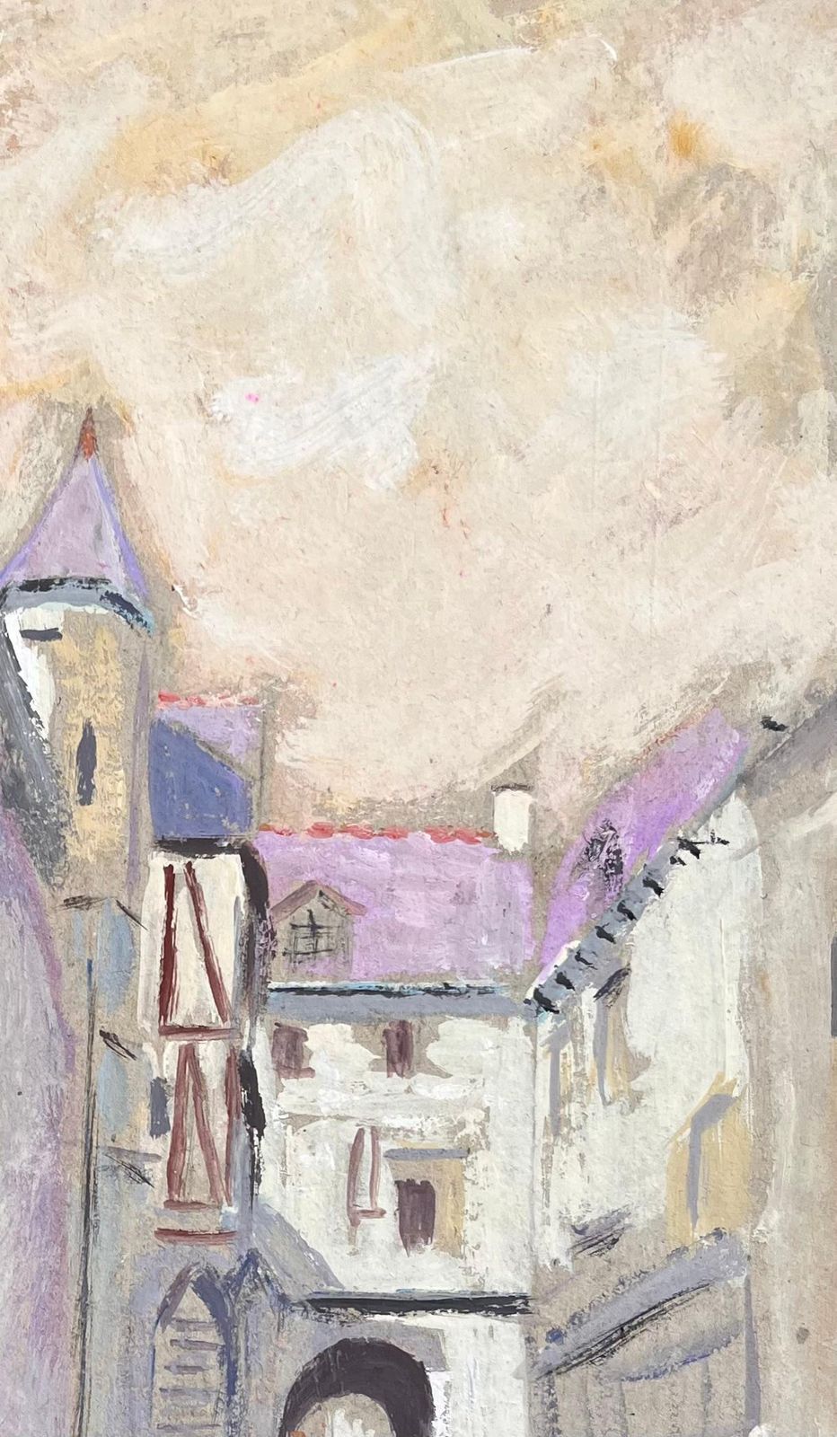 Fanch Lelimpressionist Street Scene Of Mont Saint Michel With Tourists And Buildings1993 photo 459.0