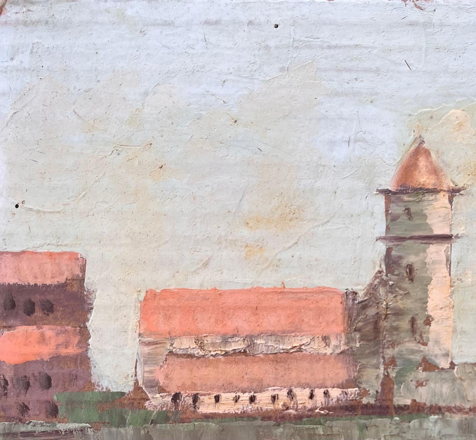 Fanch Lelimpressionist French Coastal Village With Bell Tower Boats And Buildings photo 491.0