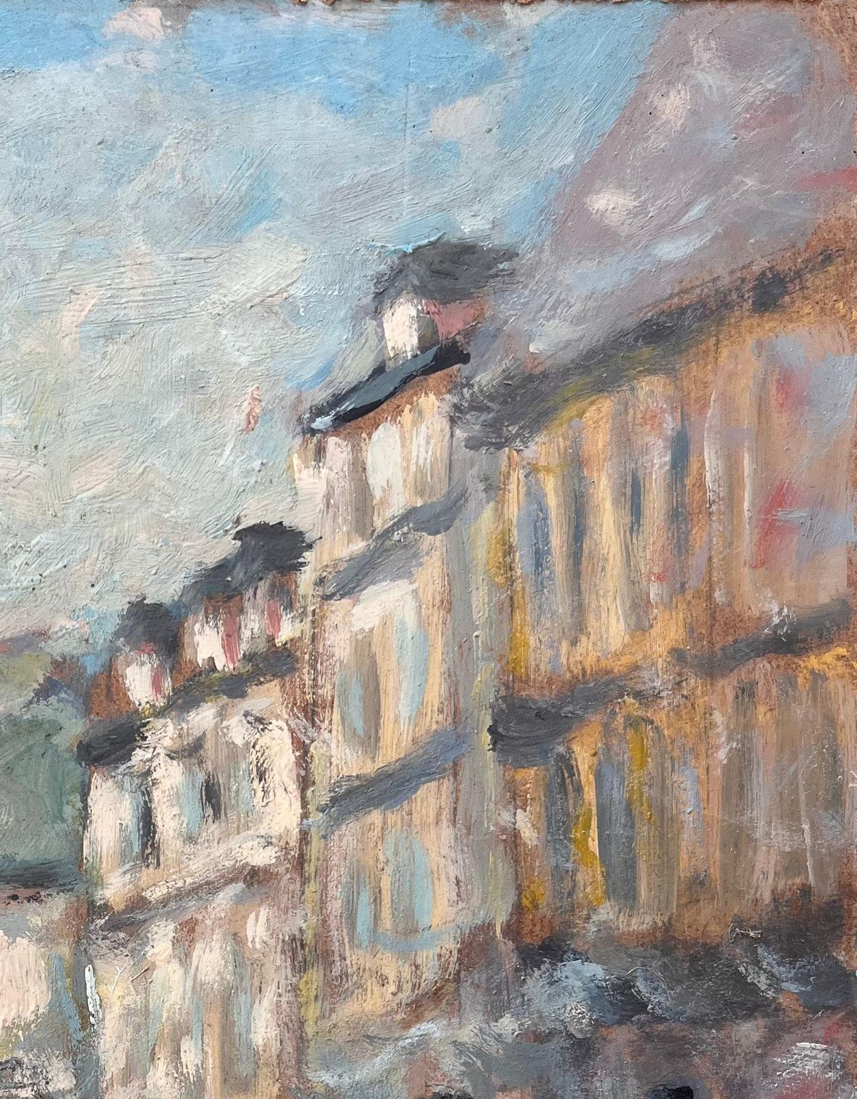 Fanch Lelimpressionist Sunlit Street Scene With Figures In Conversation photo 663.0