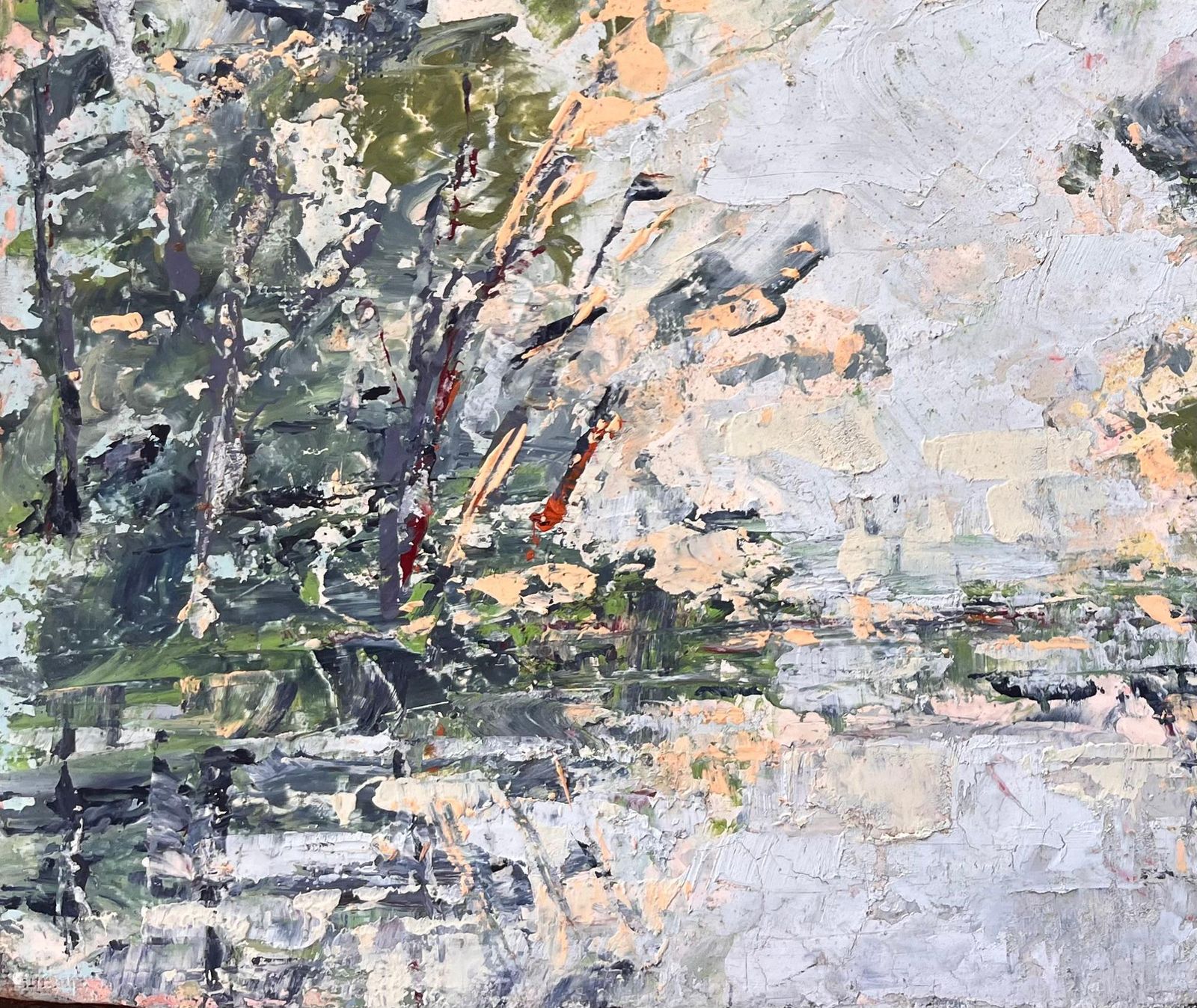 Fanch Lelfrench Abstracted Landscape Forest Scene With Reflections In The Water photo Art