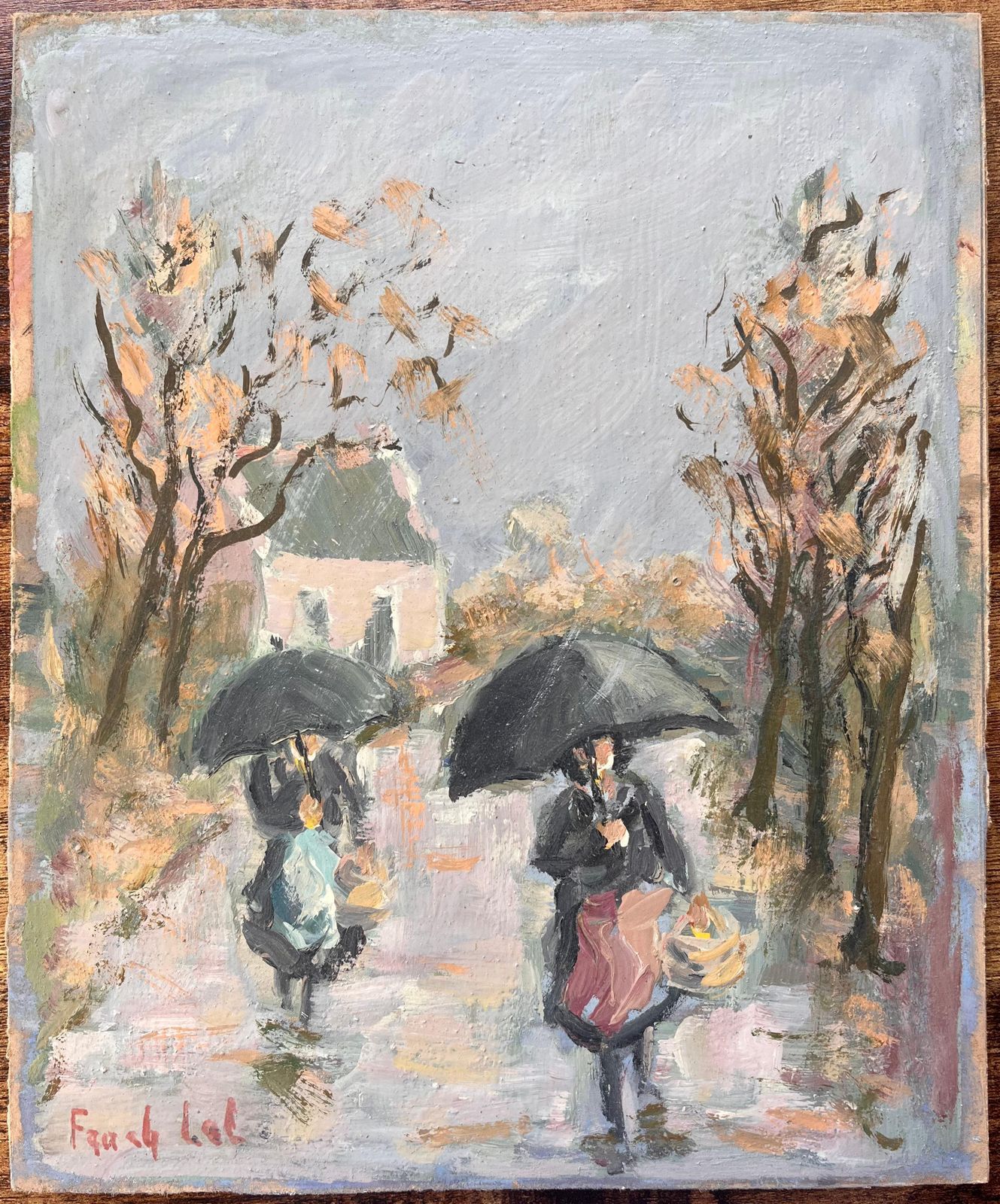 Fanch Lelrainy Market Day Scene With Women Carrying Baskets And Black Umbrellas2001 photo furniture