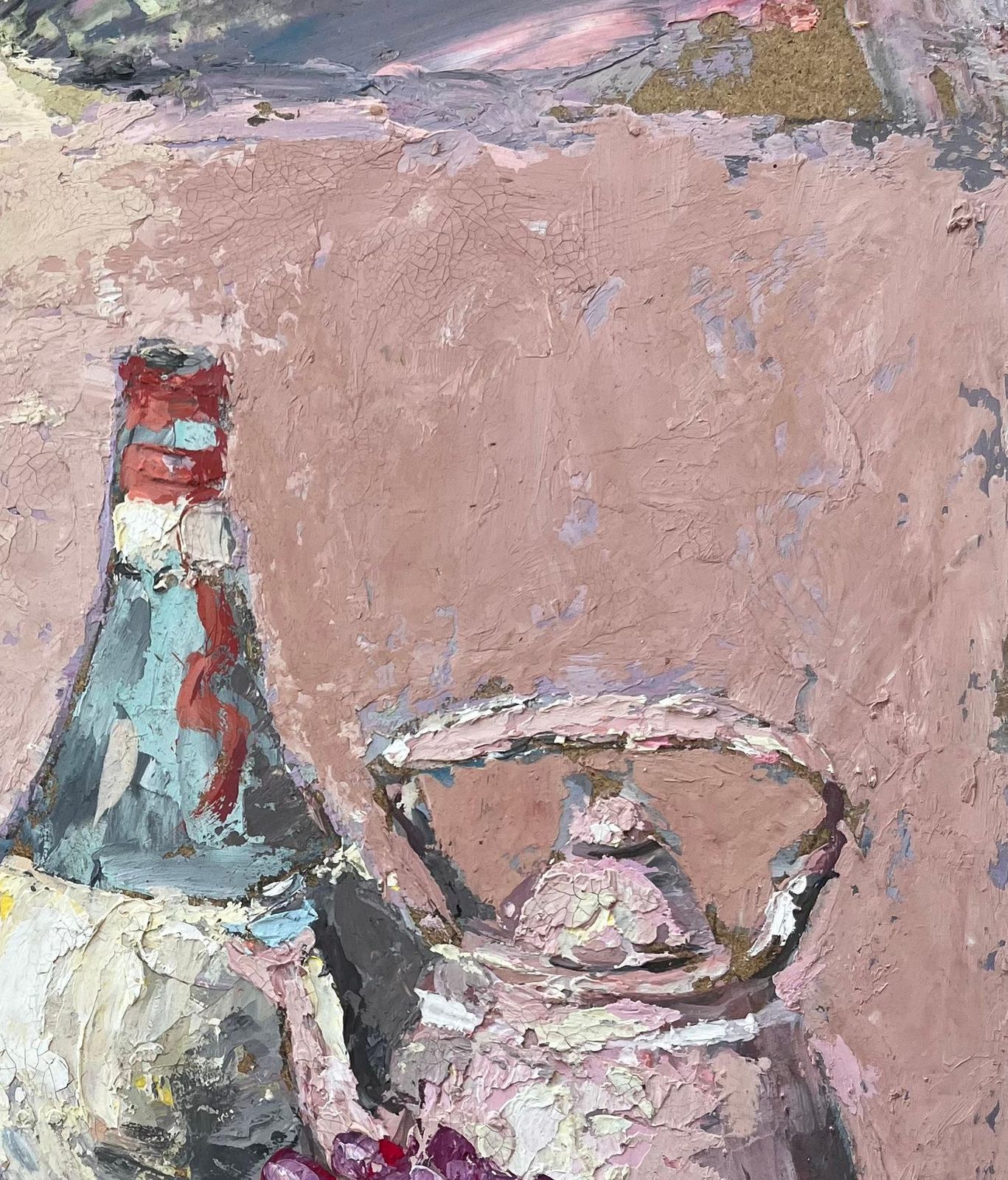 Fanch Lelimpasto Still Life With Chianti Bottle Wine Glass Pewter Jug And Fruit On Linen photo Art