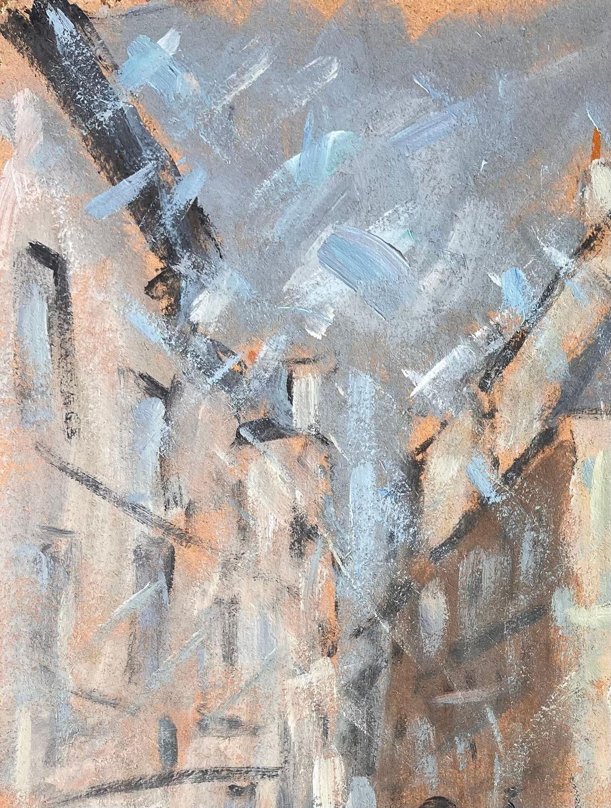 Fanch Lelimpressionist Street Scene With Figures In Motion In A Historic European Town1998 photo 688.0