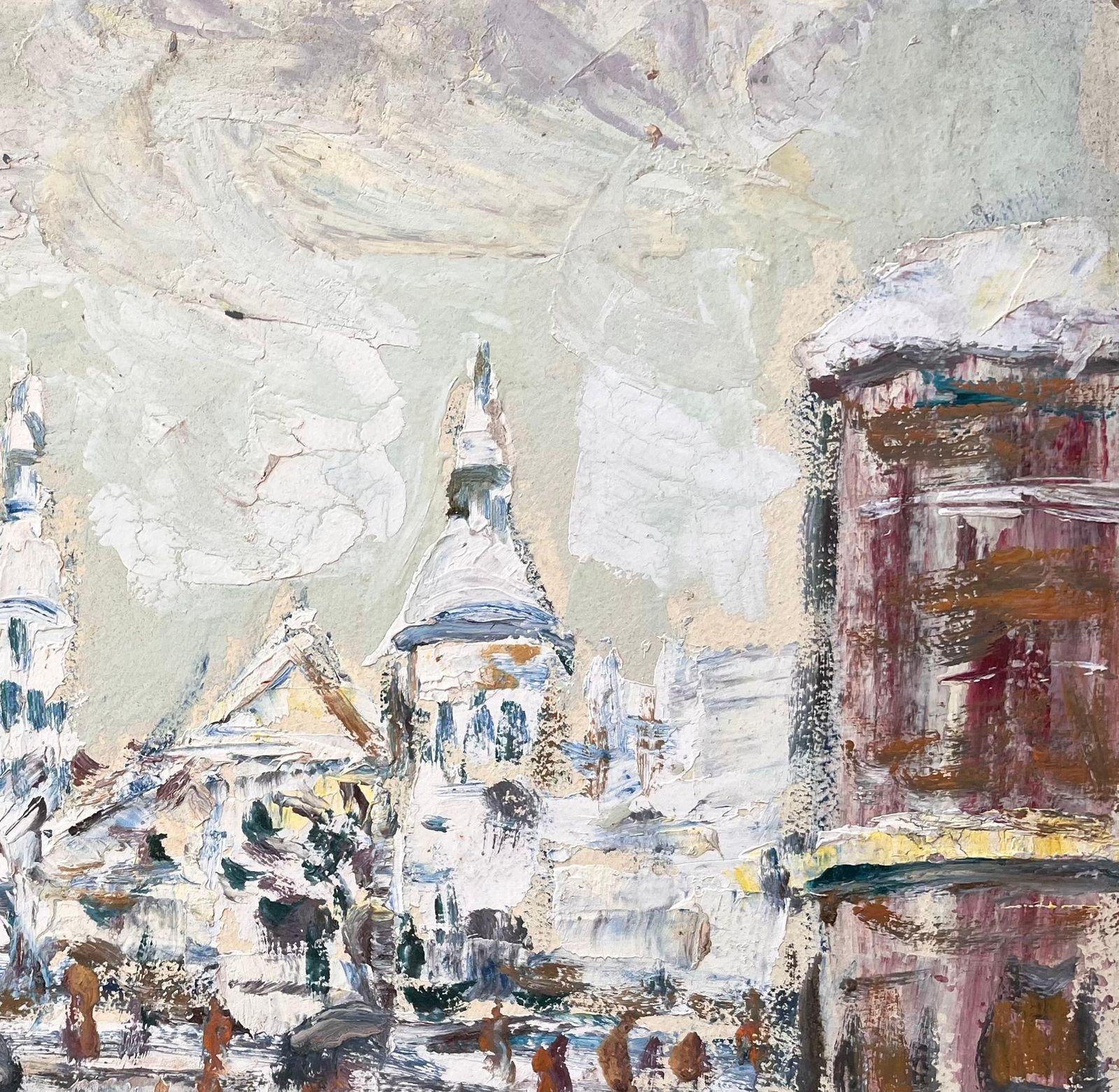 Fanch Lelfrench Impressionist Winter Street Scene With Sacré Cœur In Snow photo Art
