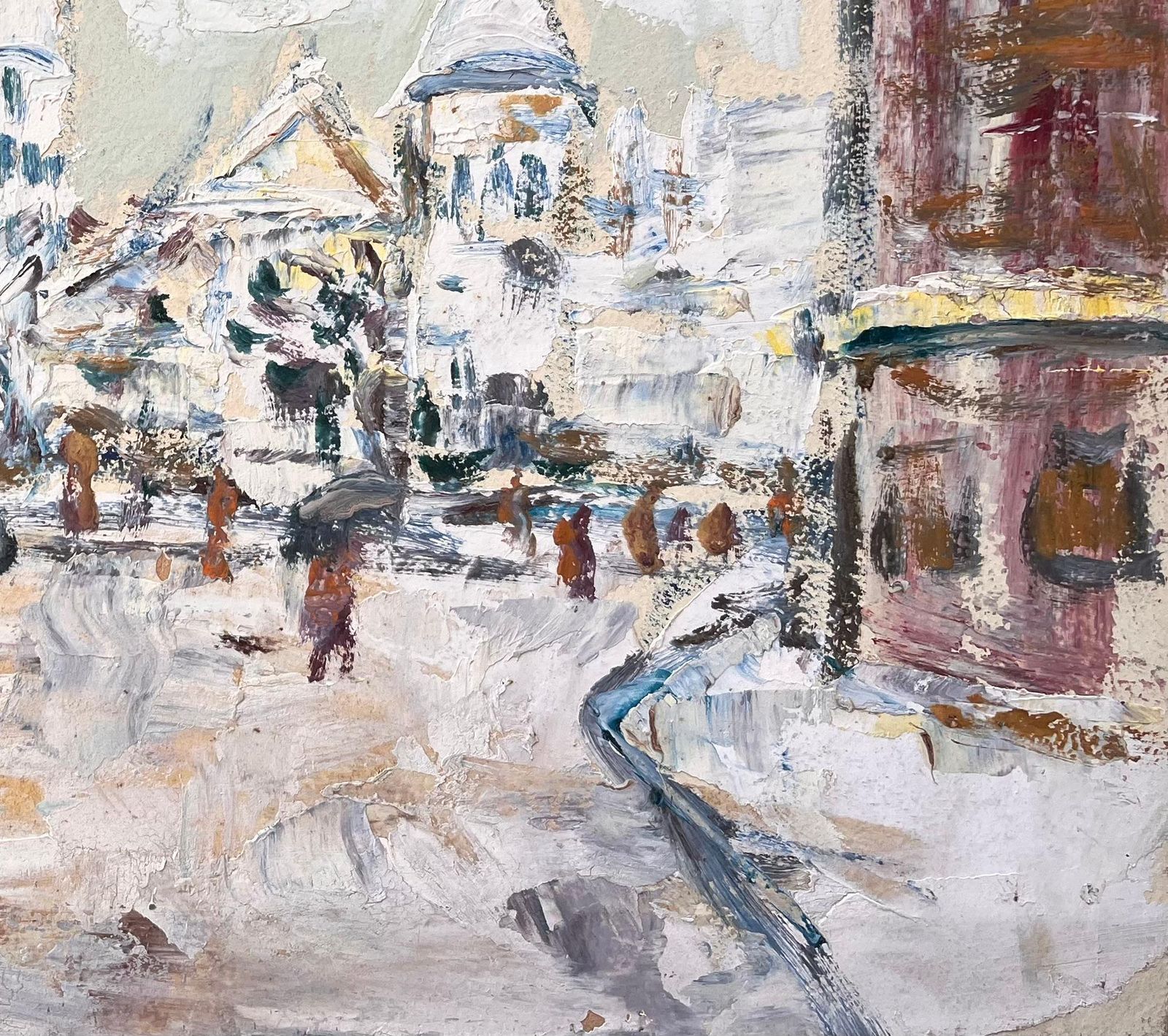 Fanch Lelfrench Impressionist Winter Street Scene With Sacré Cœur In Snow photo 592.0