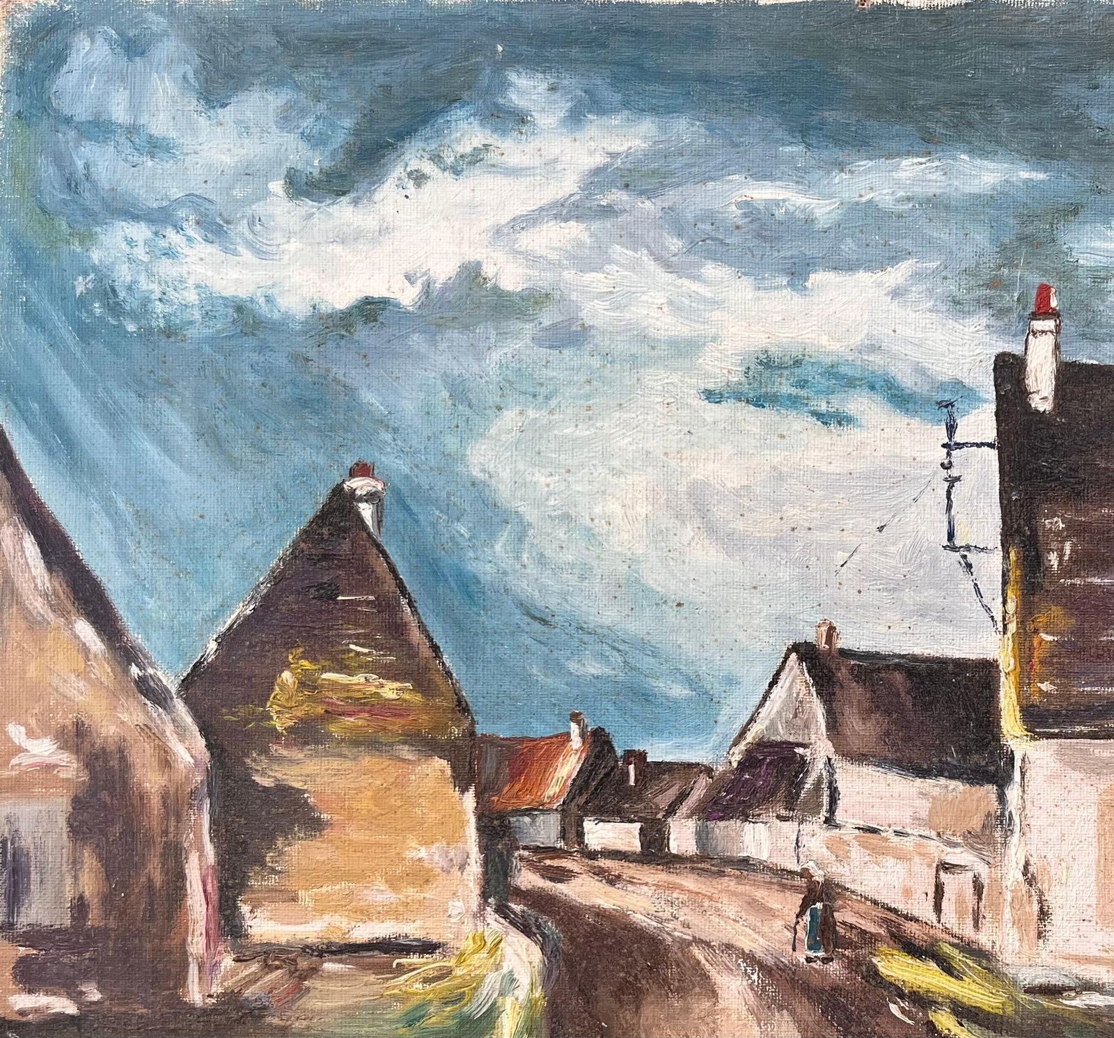 F. Le Layfrench Village Street With Stone Houses And Arched Doorway photo vinterior