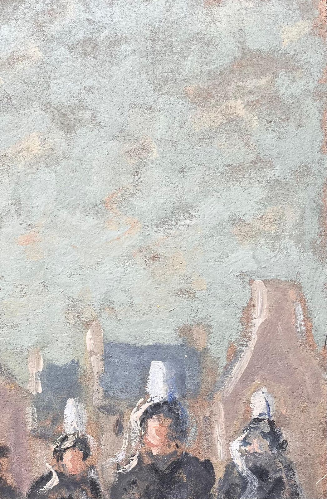 Fanch Lelfrench Impressionist Painting Of Breton Women Leaving Church Sortie De Messe photo vinterior
