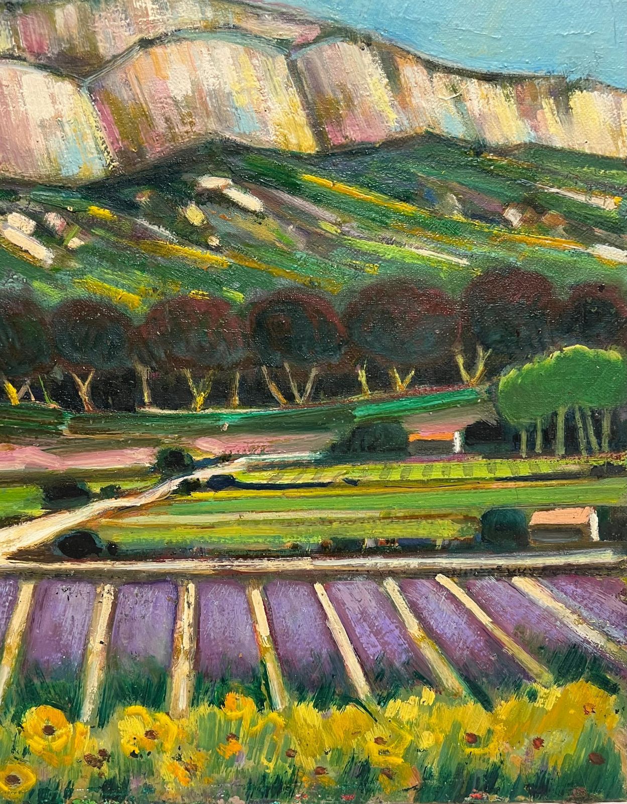 Max Toutainlavender Fields Below The Mossy Valley Cliffs French Post Impressionist Painting photo Art