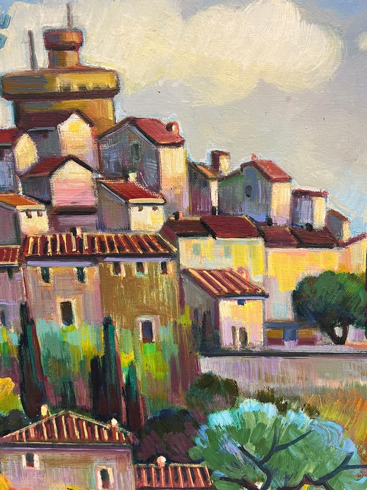 Max Toutainbright Summer French Layered Village Post Impressionist Painting photo furniture