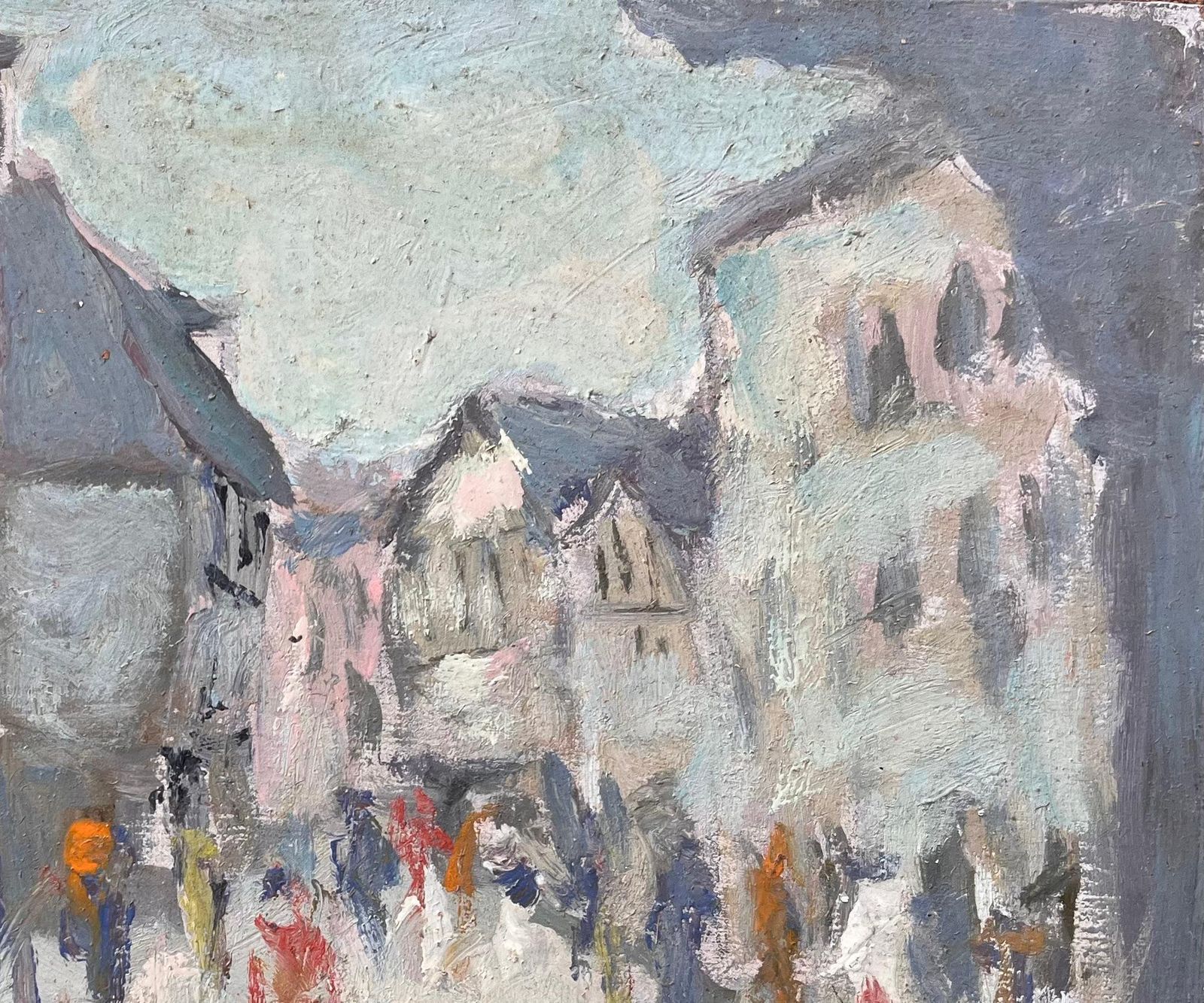 Fanch Lelimpressionist French Street Scene With Figures And Architecture Rue Animée2007 photo vinterior