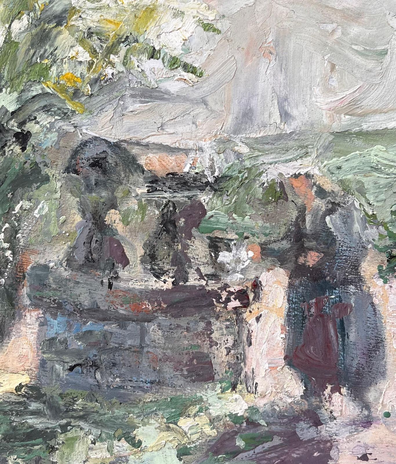 Fanch Lelimpressionist Pastoral Scene With Woman At Stone Fountain Under Tree photo buy
