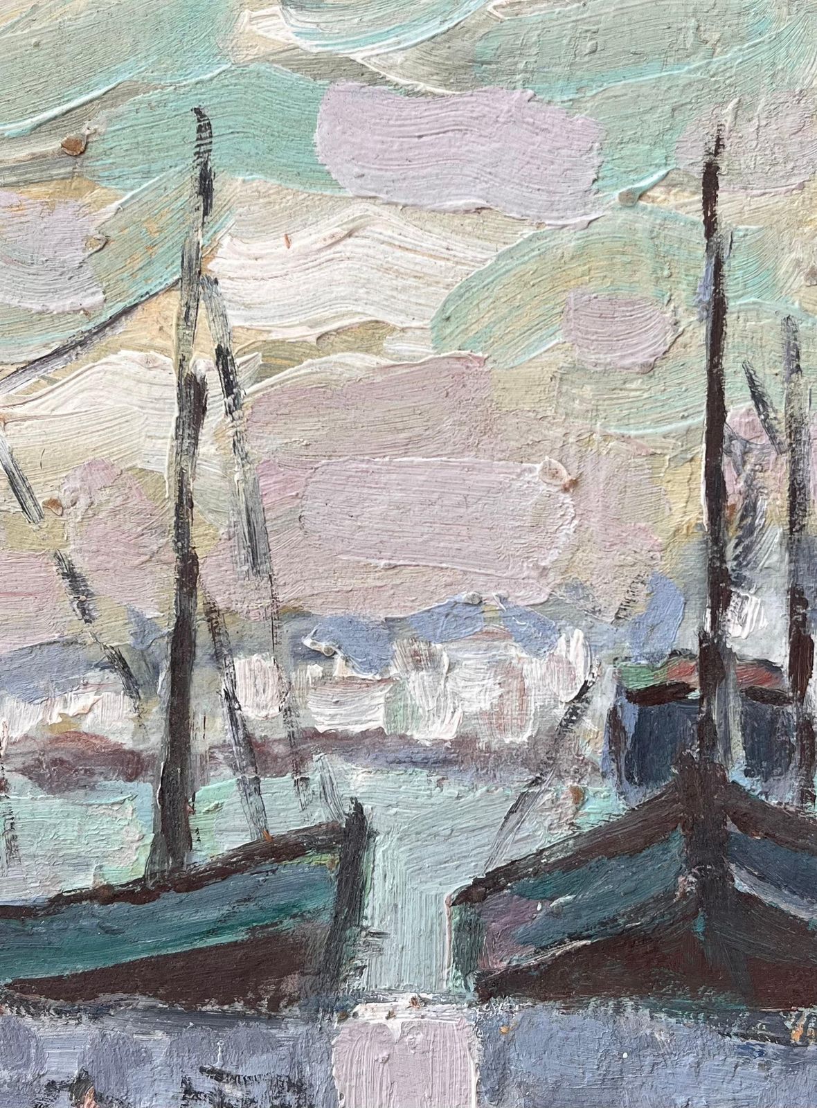 Fanch Lelfrench Impressionist Painting Of Fishing Boats In Le Croisic Brittany1989 photo vinterior