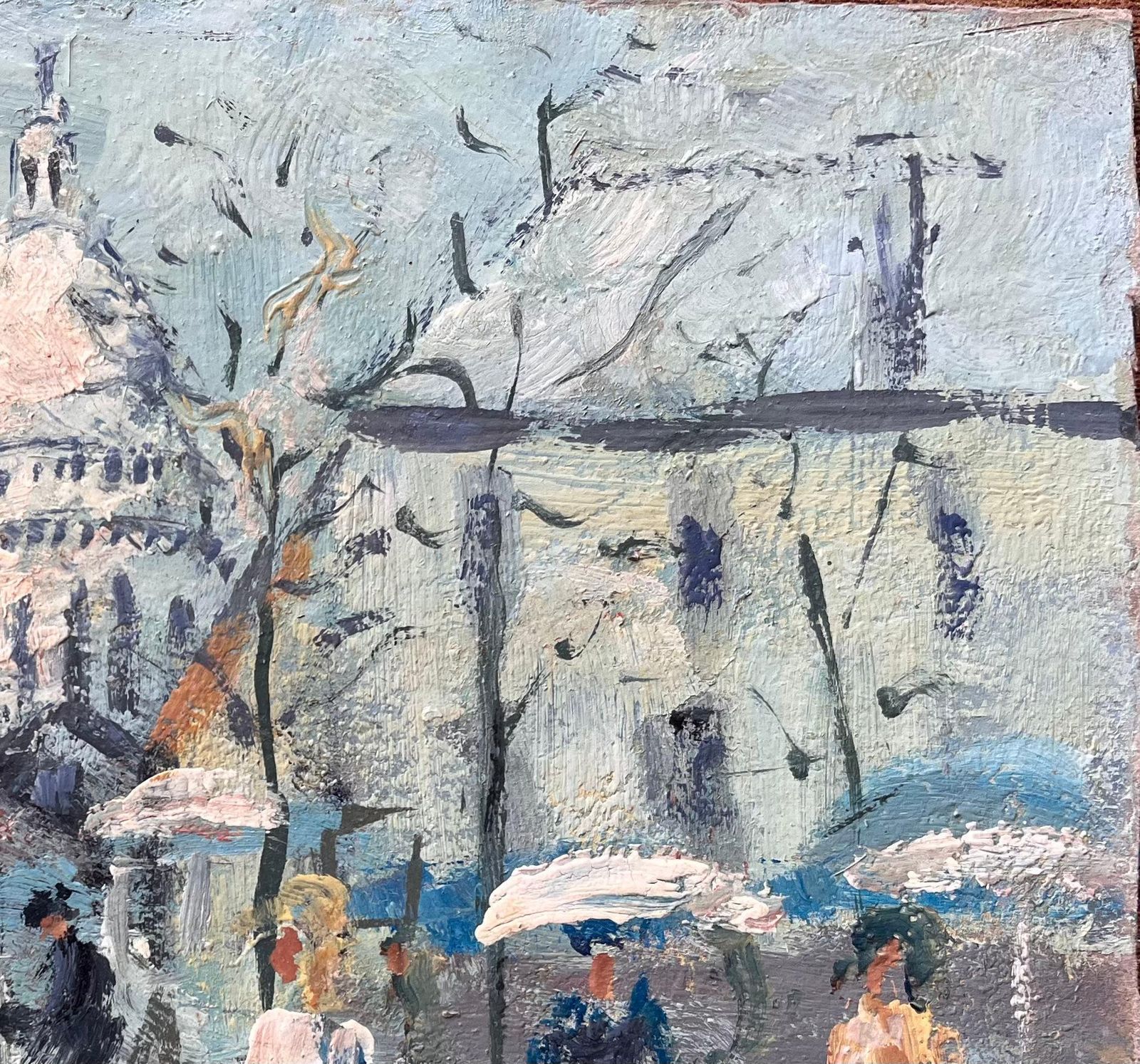 Fanch Lelimpressionist Sunlit Market Scene At The Foot Of The Sacré Cœur In Montmartre1990 photo 581.0