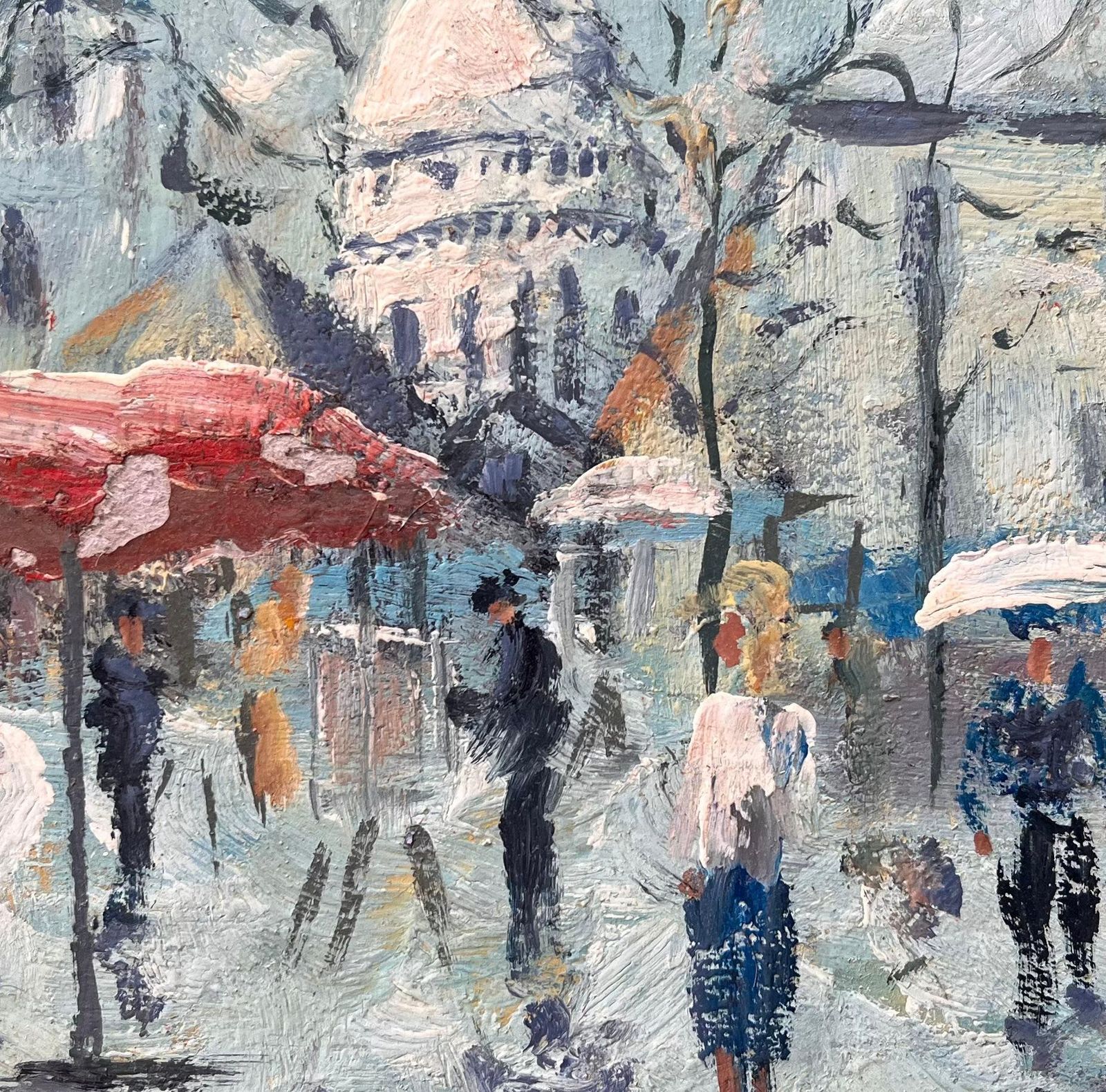 Fanch Lelimpressionist Sunlit Market Scene At The Foot Of The Sacré Cœur In Montmartre1990 photo buy