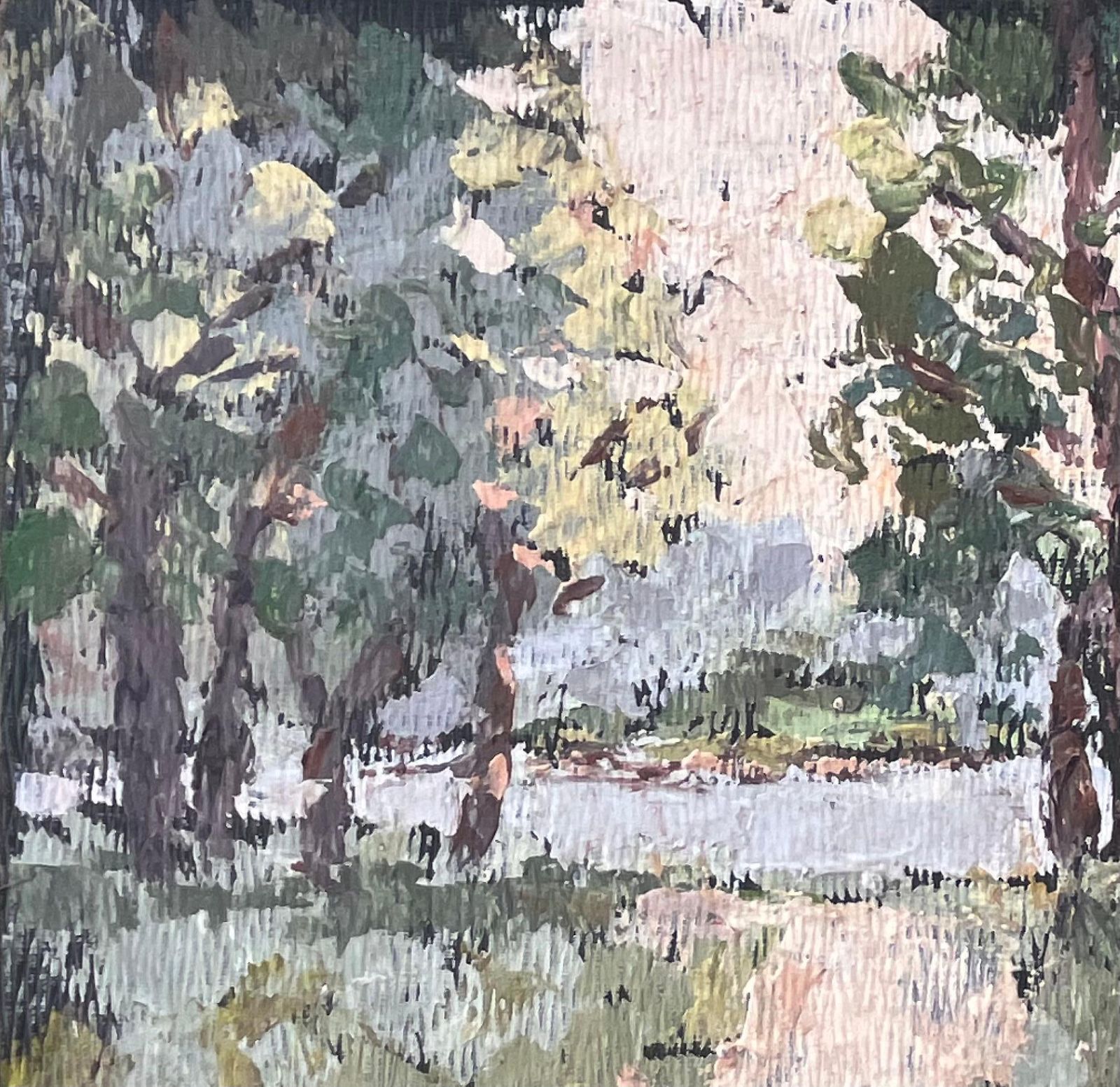 Fanch Lelimpressionist Forest River Scene With Path And Boats In Soft Summer Light photo Art