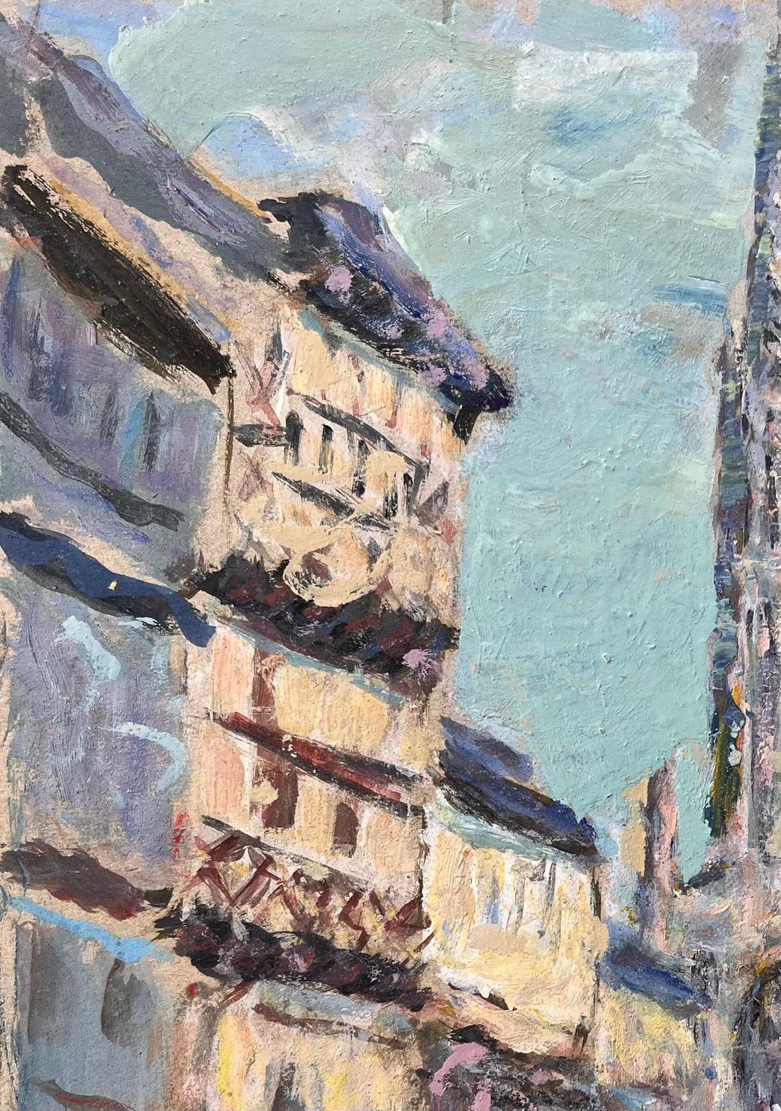Fanch Lelfrench Impressionist Street Scene With Cathedral And Timbered Houses2003 photo 541.0