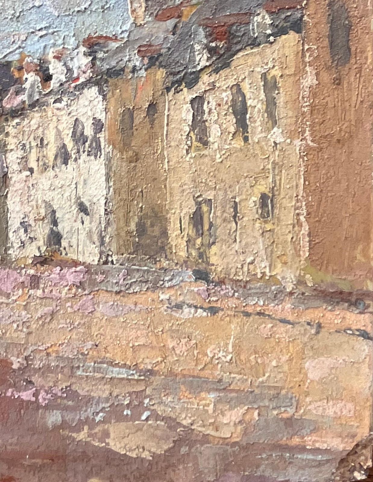 Fanch Leltextured Impressionist Street Scene With Church Spire In Warm Afternoon Light photo Art