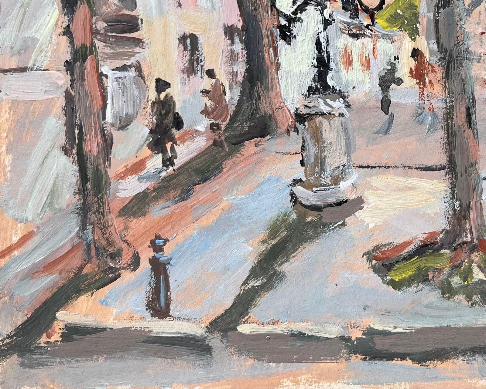 Fanch Lelimpressionist Tree Lined Parisian Square With Pedestrians And Historic Facades photo Art