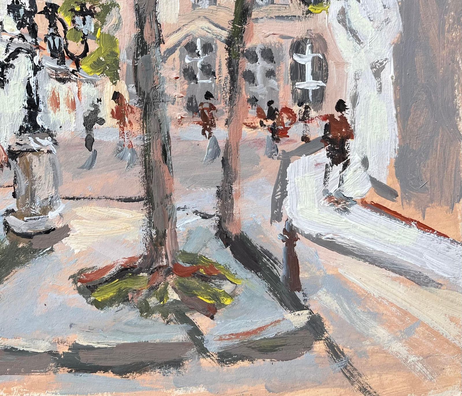Fanch Lelimpressionist Tree Lined Parisian Square With Pedestrians And Historic Facades photo vinterior