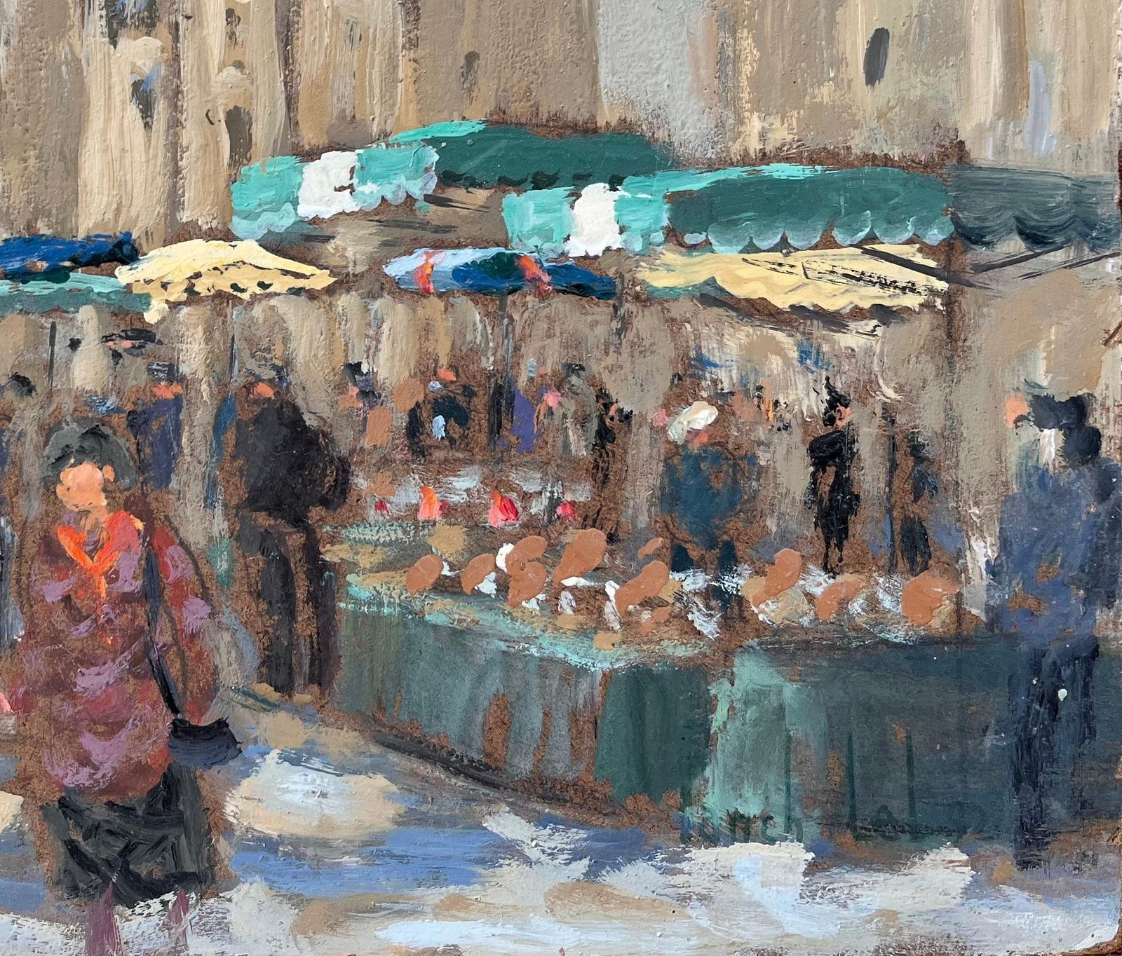 Fanch Lelfrench Impressionist Market Scene In Sarlat Dordogne By Fanch Lel photo 515.0