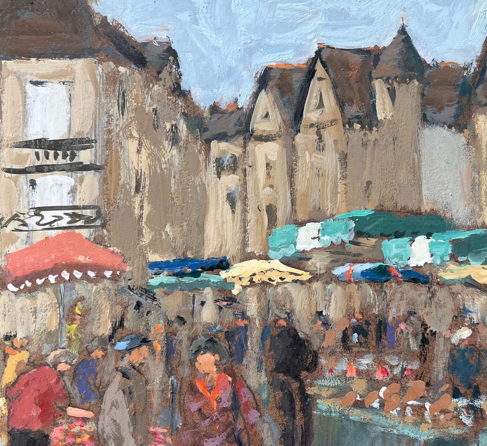Fanch Lelfrench Impressionist Market Scene In Sarlat Dordogne By Fanch Lel photo buy