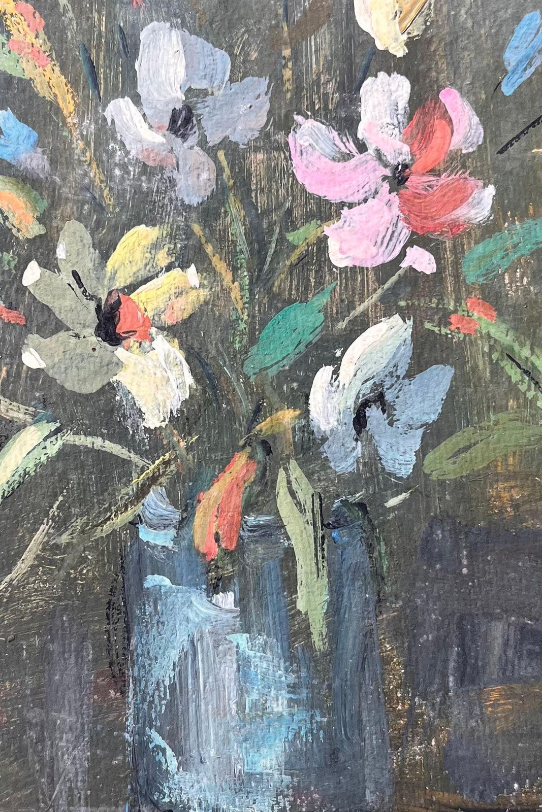 F.L. Rousselfrench Impressionist Still Life Of Wildflowers In Blue Glass Jar1994 photo buy