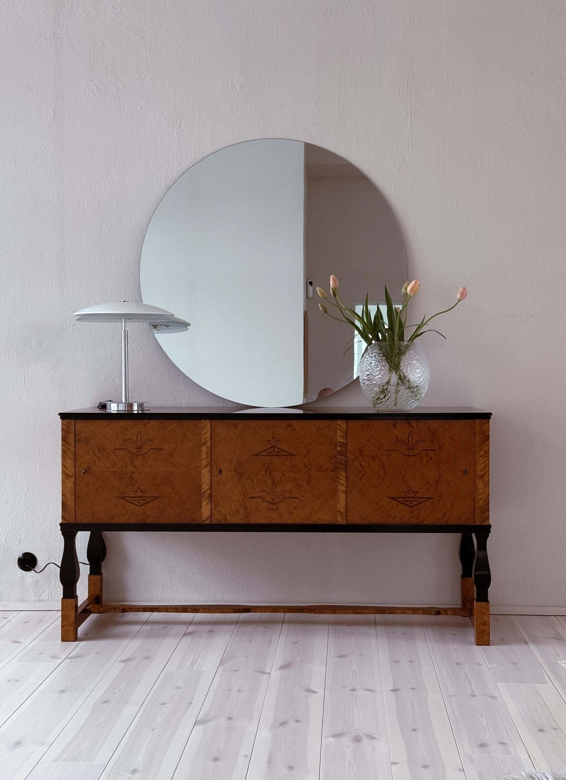 Space Age Fontana Arte "Tris" Glass Table Lamp With Chrome Base Italy, Ca 2000 photo furniture