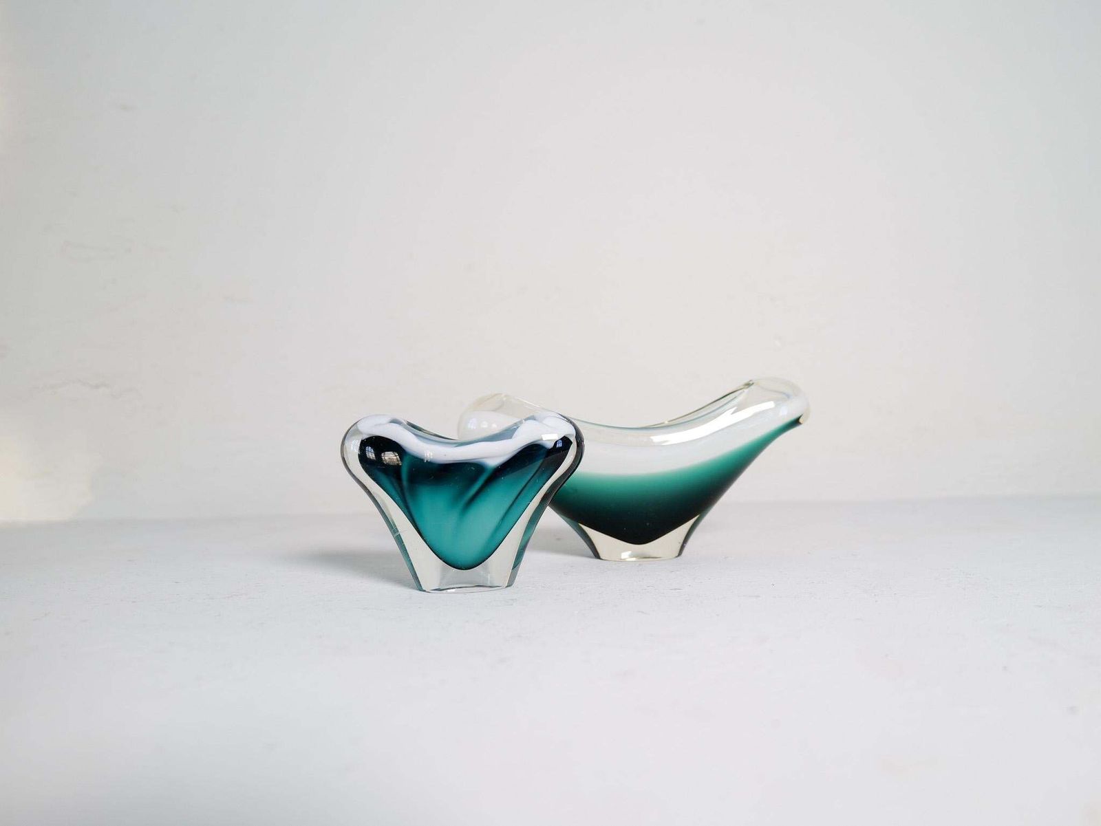 photo furniture Midcentury Modern Set Of 6 Art Glass Pieces "Coquille" , Flygfors Sweden 1955