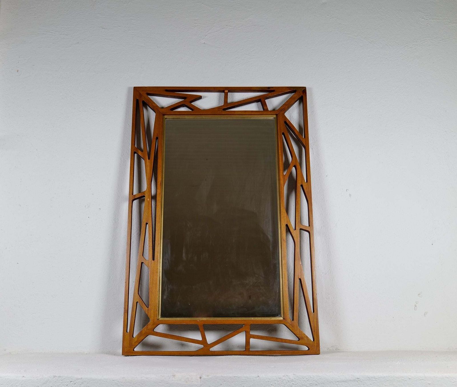 Midcentury Modern Yngve Ekström Mirror "Konkret" By Eden Spegel In Sweden photo for sale