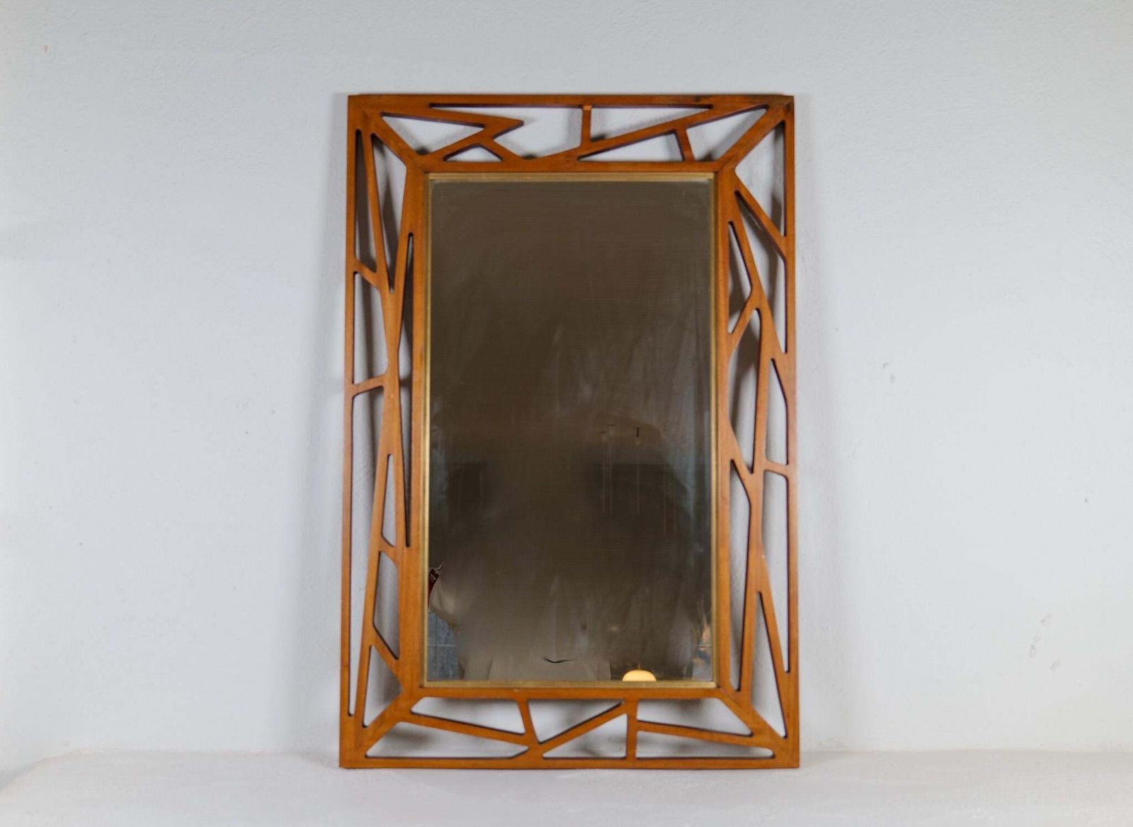 Midcentury Modern Yngve Ekström Mirror "Konkret" By Eden Spegel In Sweden photo Home Decor