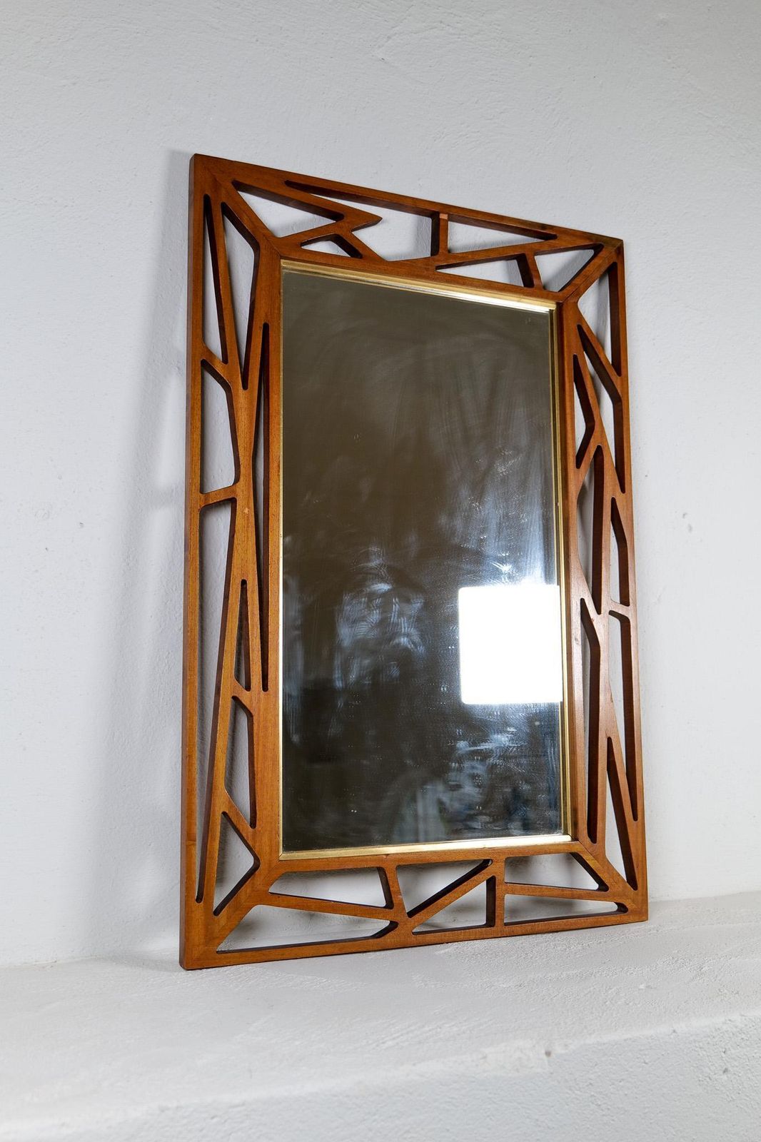 Midcentury Modern Yngve Ekström Mirror "Konkret" By Eden Spegel In Sweden photo 3260.0