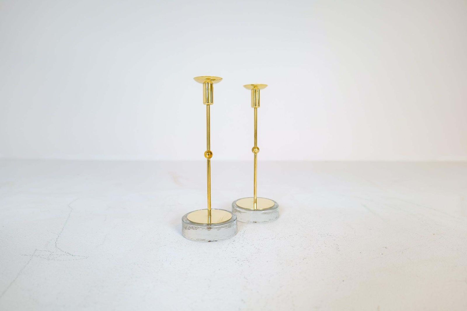 photo for sale Mid Century Set Of 4 Candleholders Ystad Metall, Sweden, 1950s